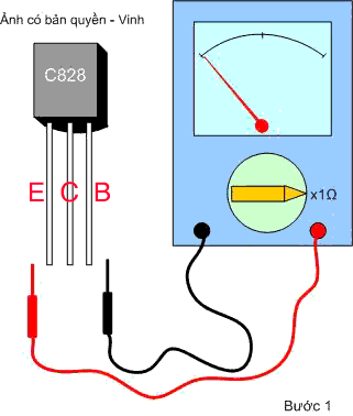 Phép đo cho biết Transistor bị chập BE