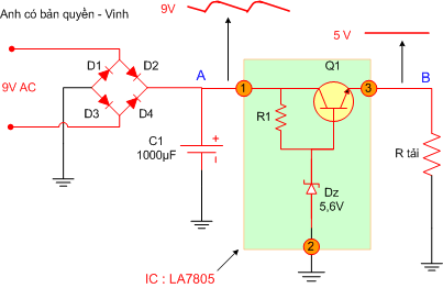 mạch ổn áp có transistor