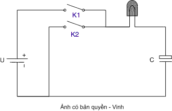 Minh hoạ về tính chất phóng nạp của tụ điện