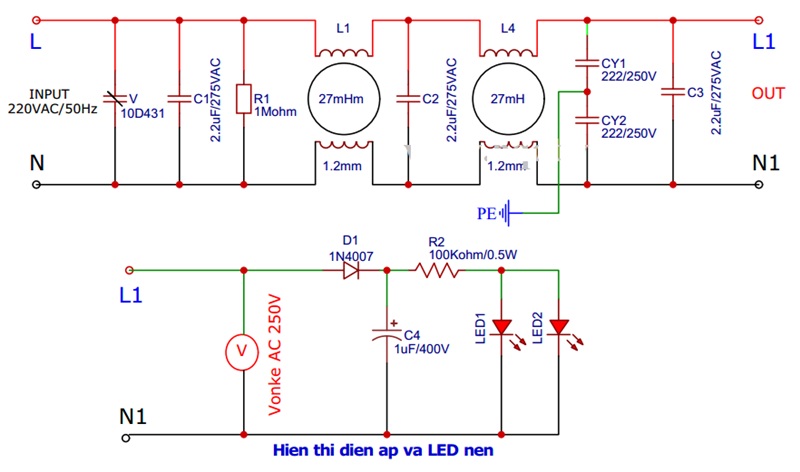mạch lọc nguồn cho ampli